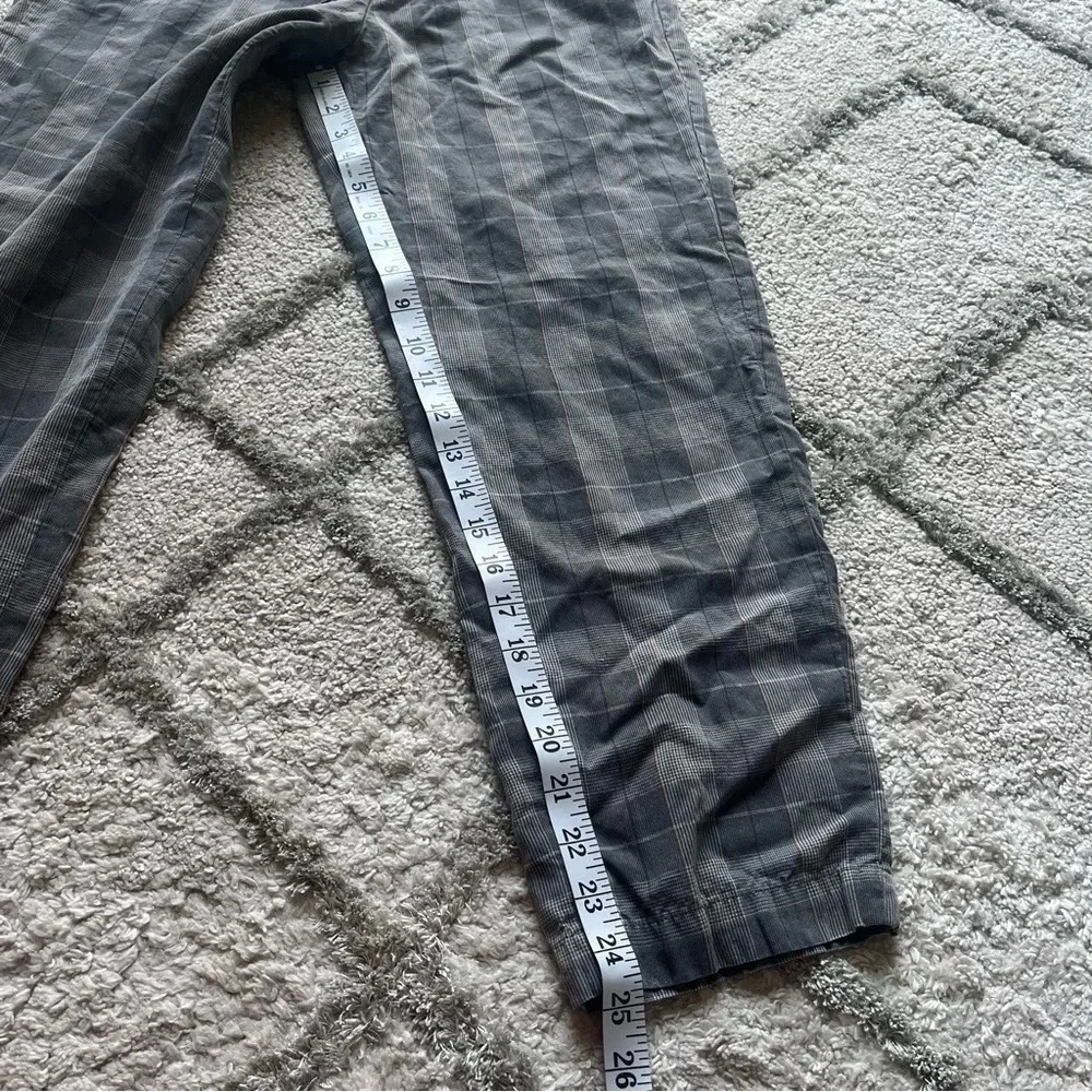 Aritzia Babaton Jimmy plaid pants trouser crop ankle plaid lyocell linen small